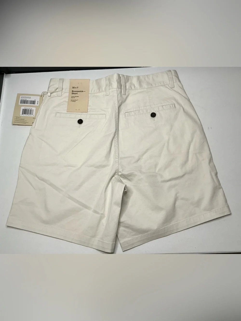 Frank & Oak Cream Brunswick Chino Shorts Size 32x7 NWT